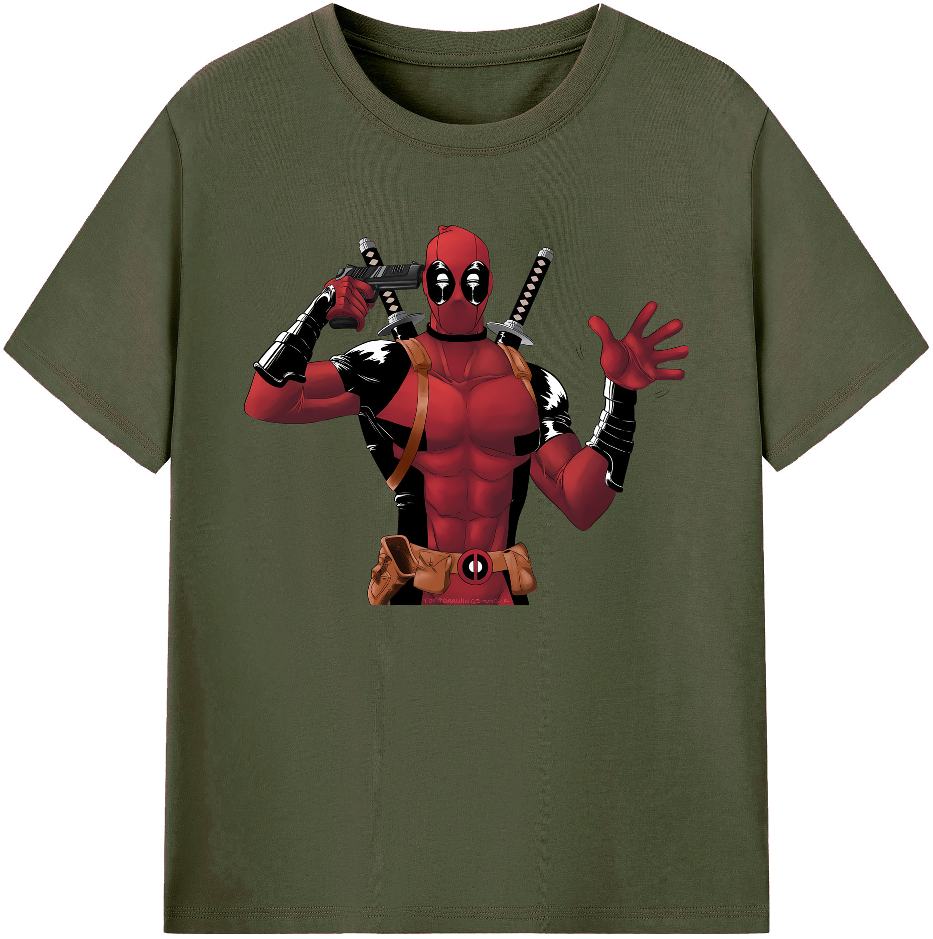 （画像用） Deadpool デッドプール 綿100％ メンズ半袖Tシャツ｜肌触りやわらか＆通気性